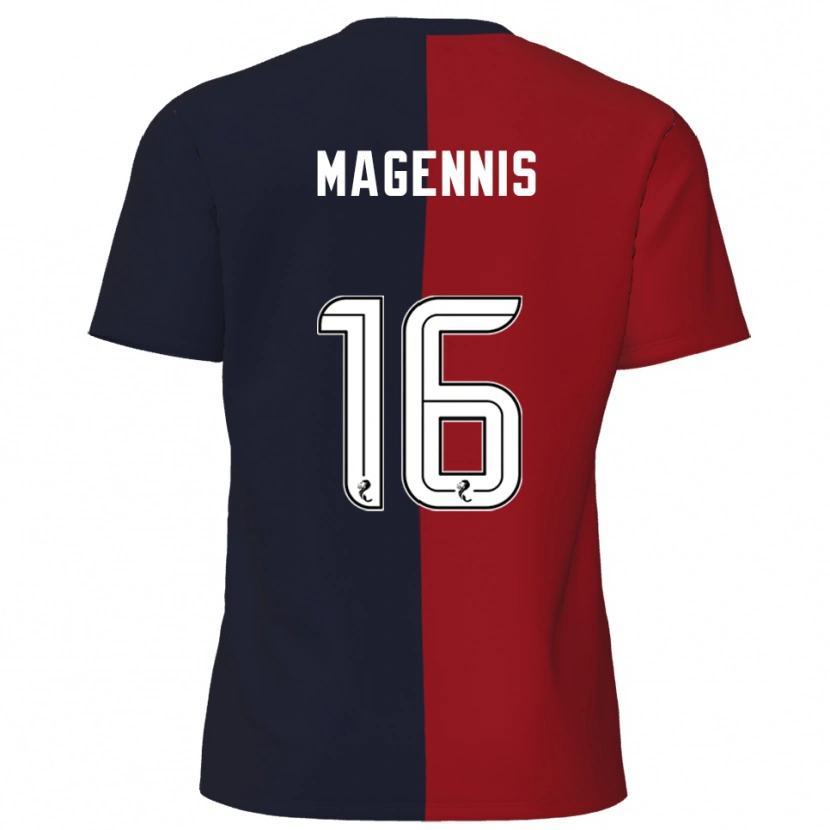 Danxen Uomo Maglia Kyle Magennis #16 Rosso Blu Navy Kit Gara Away 2025/26 Maglietta
