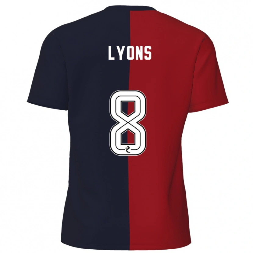 Danxen Uomo Maglia Brad Lyons #8 Rosso Blu Navy Kit Gara Away 2025/26 Maglietta
