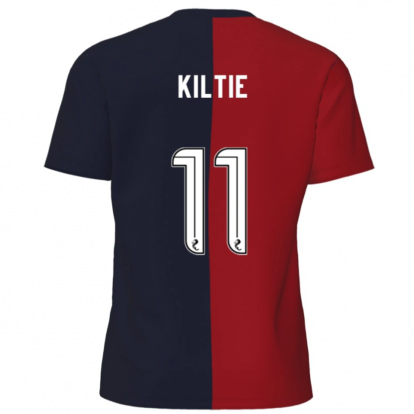 Danxen Uomo Maglia Greg Kiltie #11 Rosso Blu Navy Kit Gara Away 2025/26 Maglietta