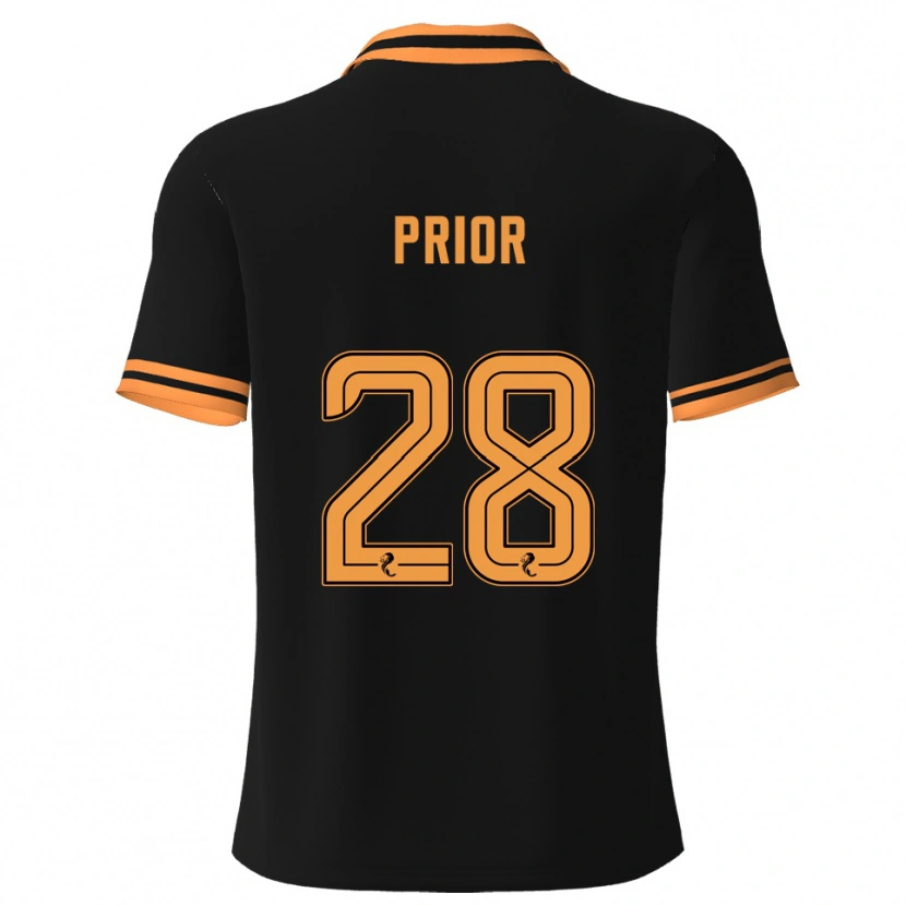 Danxen Uomo Maglia Jérôme Prior #28 Nero Giallo Kit Gara Away 2025/26 Maglietta