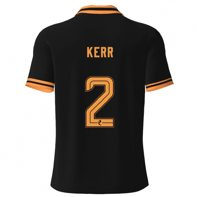 Danxen Uomo Maglia Cammy Kerr #2 Nero Giallo Kit Gara Away 2025/26 Maglietta