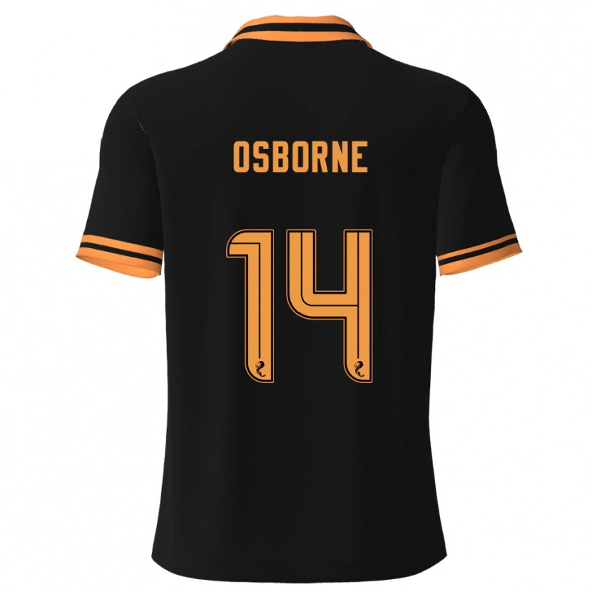 Danxen Uomo Maglia Ellie Osborne #14 Nero Giallo Kit Gara Away 2025/26 Maglietta
