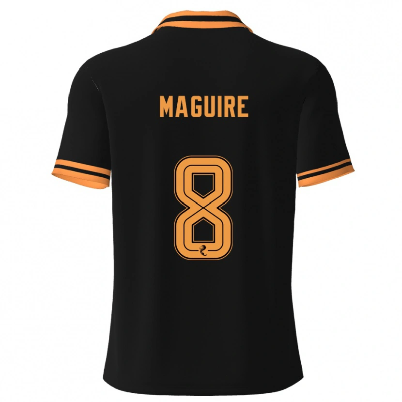 Danxen Uomo Maglia Ciaran Maguire #8 Nero Giallo Kit Gara Away 2025/26 Maglietta