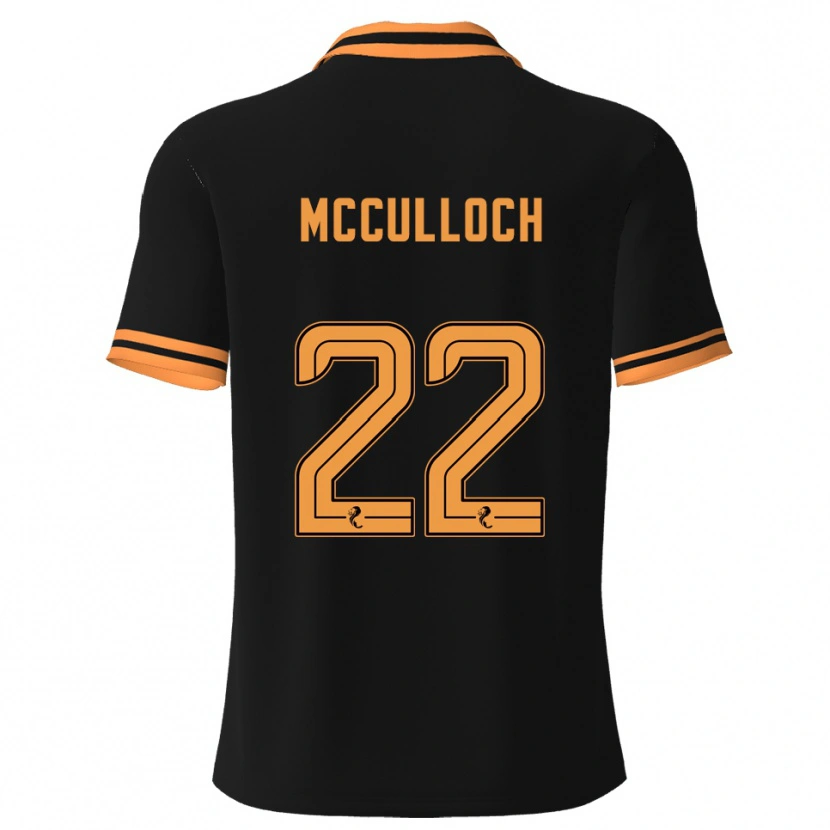 Danxen Uomo Maglia Seren Mcculloch #22 Nero Giallo Kit Gara Away 2025/26 Maglietta