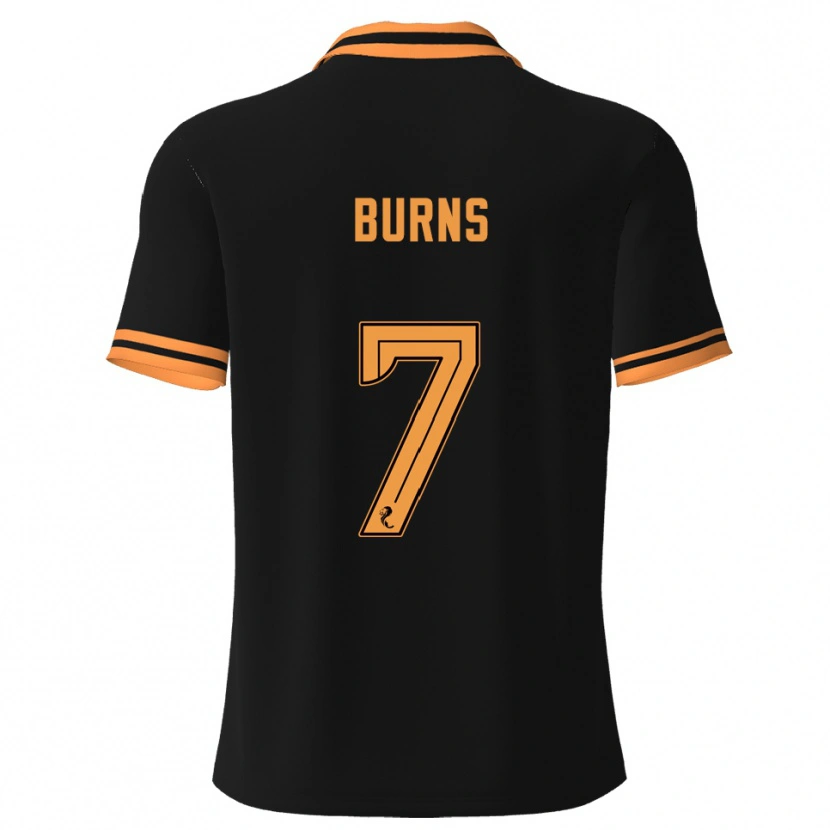 Danxen Uomo Maglia Erin Burns #7 Nero Giallo Kit Gara Away 2025/26 Maglietta