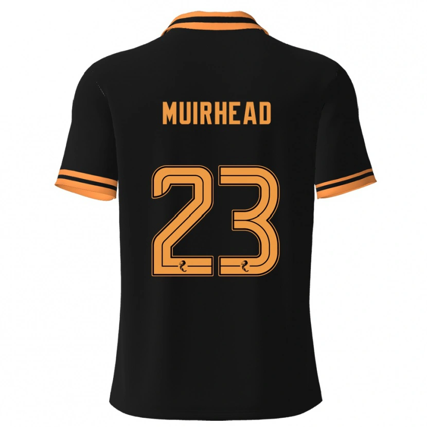 Danxen Uomo Maglia Robbie Muirhead #23 Nero Giallo Kit Gara Away 2025/26 Maglietta