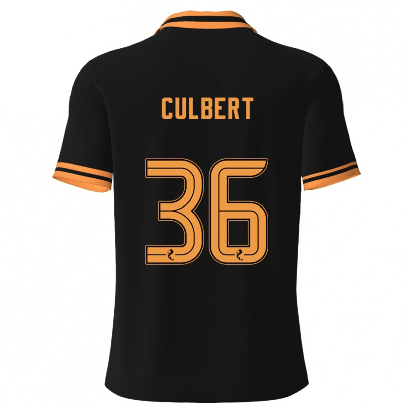Danxen Uomo Maglia Sam Culbert #36 Nero Giallo Kit Gara Away 2025/26 Maglietta