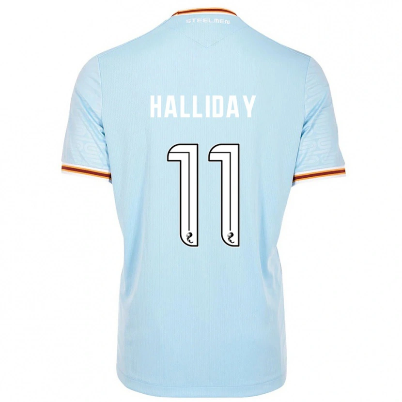 Danxen Uomo Maglia Andy Halliday #11 Azzurro Kit Gara Away 2025/26 Maglietta