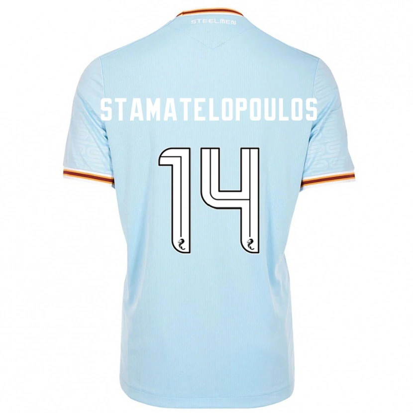 Danxen Uomo Maglia Apostolos Stamatelopoulos #14 Azzurro Kit Gara Away 2025/26 Maglietta
