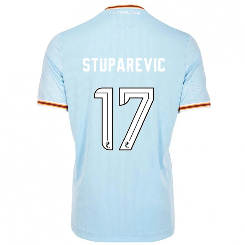 Danxen Uomo Maglia Filip Stuparevic #17 Azzurro Kit Gara Away 2025/26 Maglietta