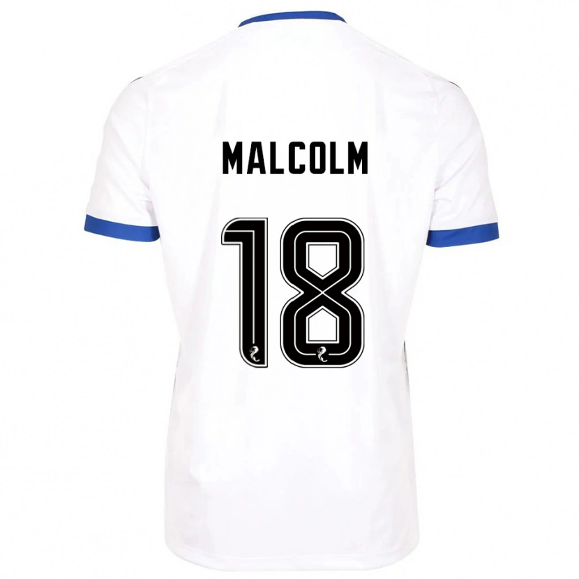 Danxen Uomo Maglia Jodie Malcolm #18 Bianco Blu Kit Gara Away 2025/26 Maglietta