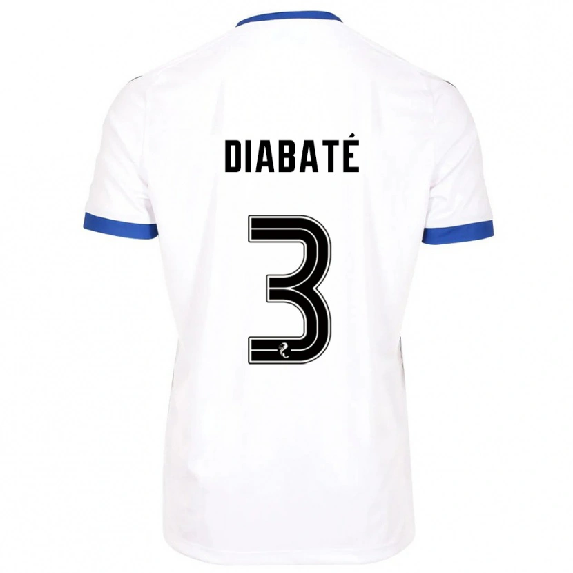 Danxen Uomo Maglia Cheick Diabaté #3 Bianco Blu Kit Gara Away 2025/26 Maglietta