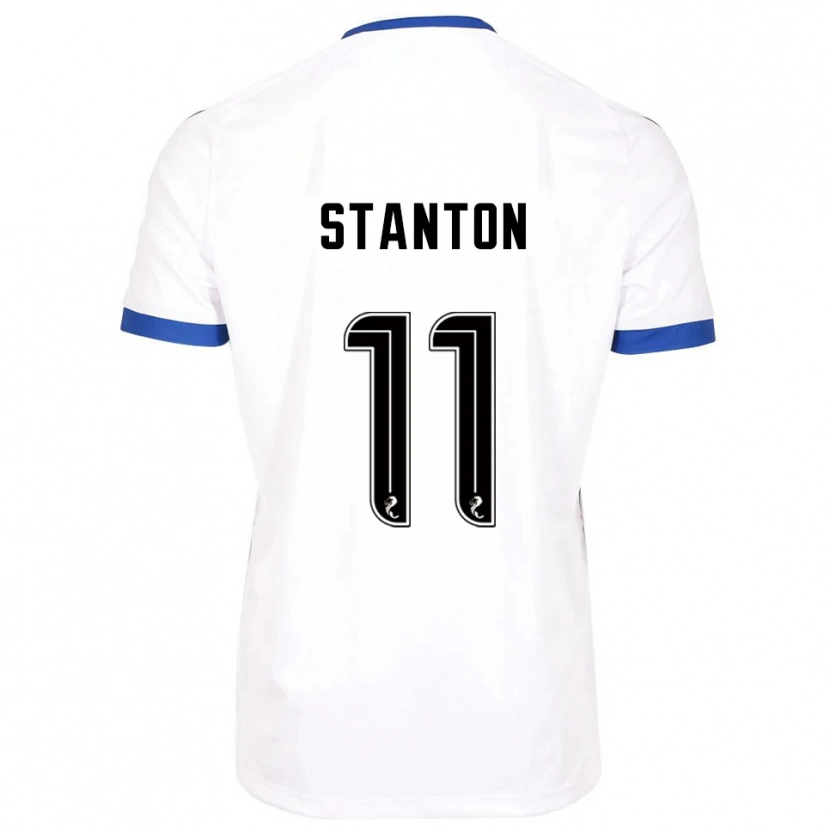 Danxen Uomo Maglia Sam Stanton #11 Bianco Blu Kit Gara Away 2025/26 Maglietta