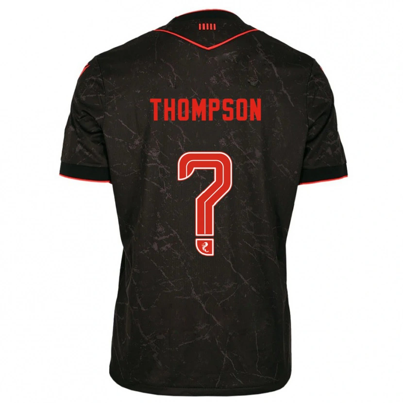 Danxen Uomo Maglia Struan Thompson #0 Nero Rosso Kit Gara Away 2025/26 Maglietta