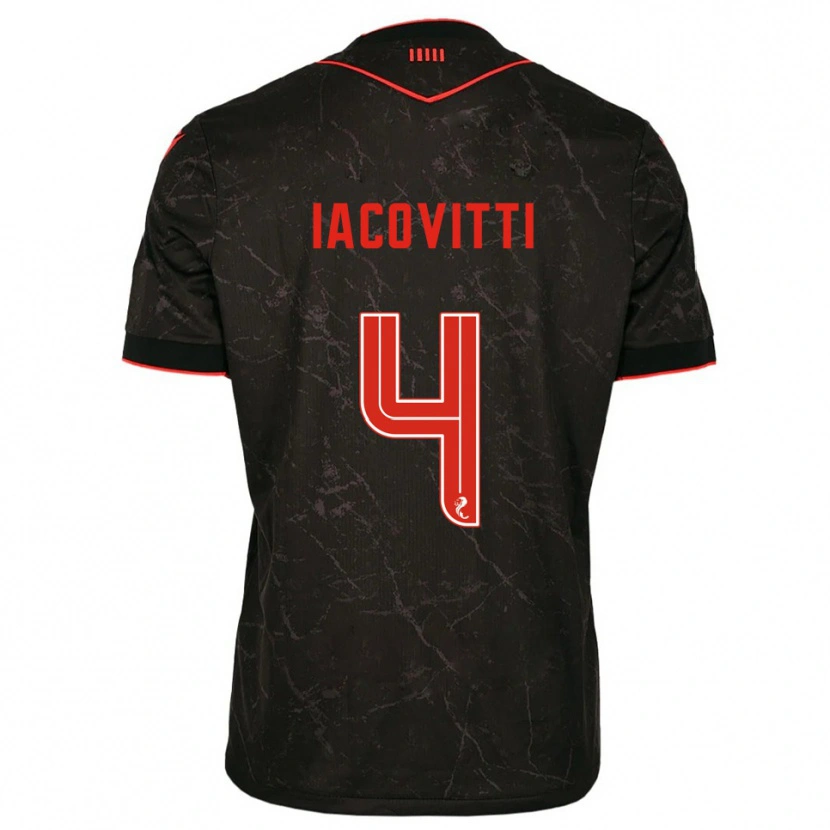 Danxen Uomo Maglia Alex Iacovitti #4 Nero Rosso Kit Gara Away 2025/26 Maglietta