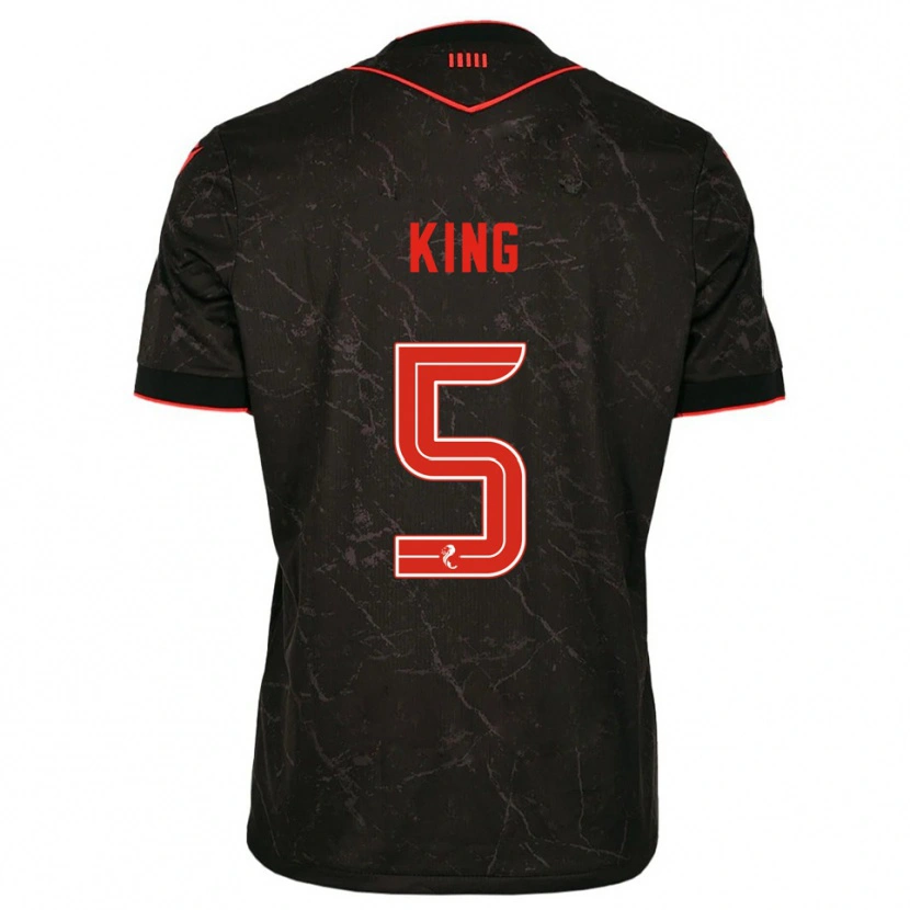 Danxen Uomo Maglia Richard King #5 Nero Rosso Kit Gara Away 2025/26 Maglietta