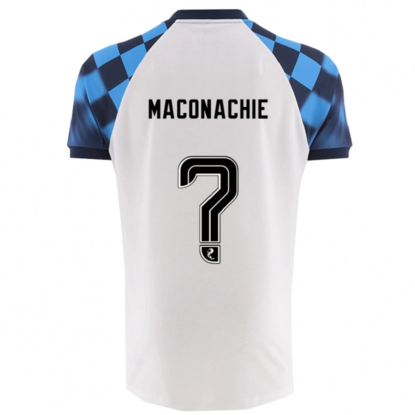 Danxen Uomo Maglia Charlotte Maconachie #0 Bianco Azzurro Kit Gara Away 2025/26 Maglietta