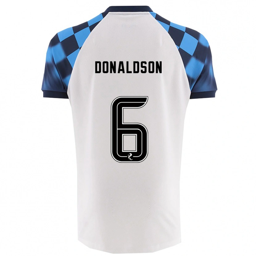 Danxen Uomo Maglia Coll Donaldson #6 Bianco Azzurro Kit Gara Away 2025/26 Maglietta