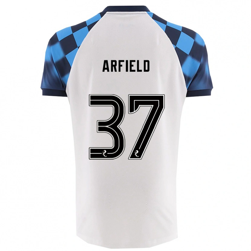 Danxen Uomo Maglia Scott Arfield #37 Bianco Azzurro Kit Gara Away 2025/26 Maglietta