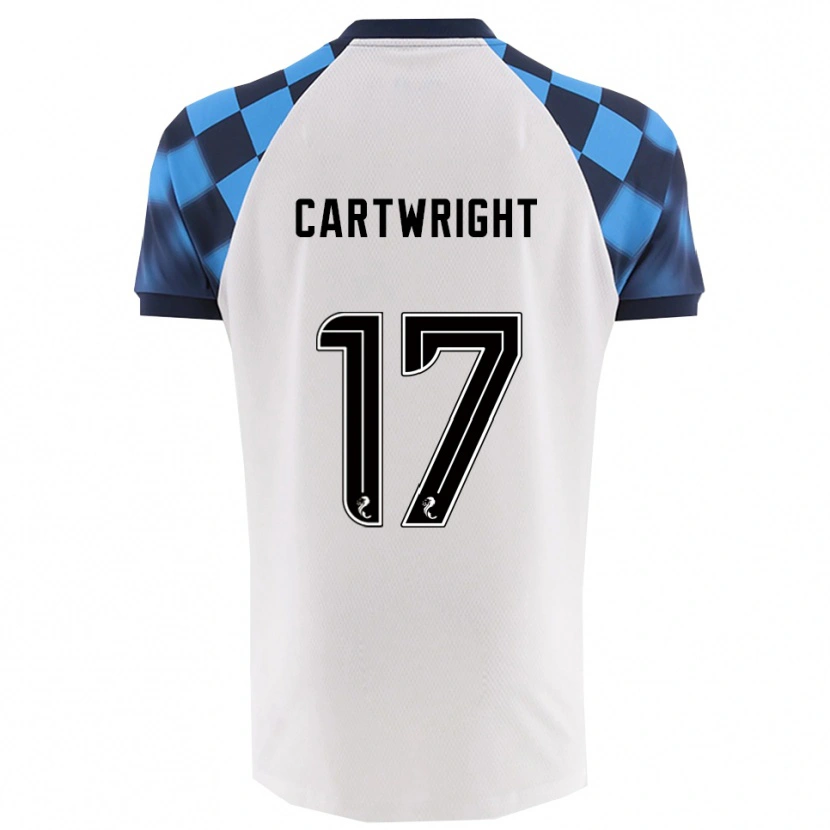Danxen Uomo Maglia Henry Cartwright #17 Bianco Azzurro Kit Gara Away 2025/26 Maglietta