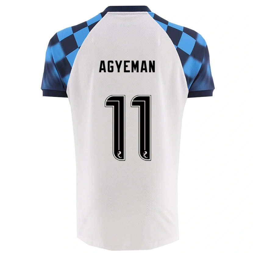 Danxen Uomo Maglia Alfie Agyeman #11 Bianco Azzurro Kit Gara Away 2025/26 Maglietta