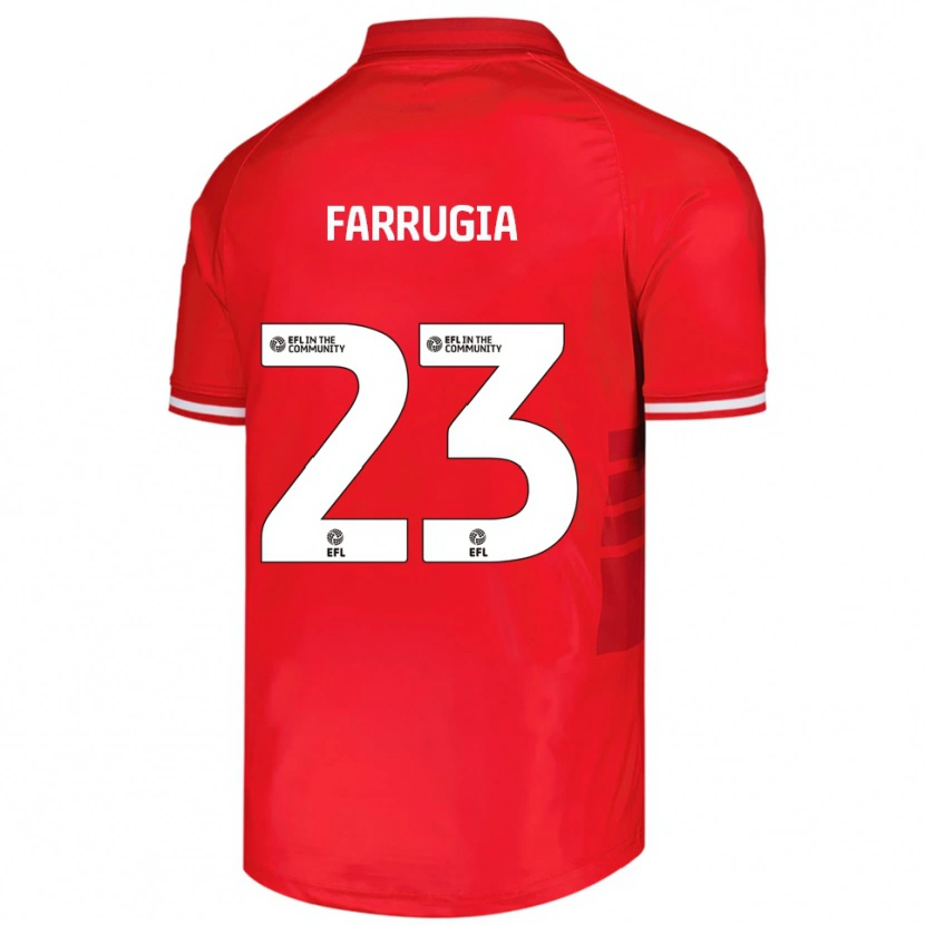 Danxen Donna Maglia Neil Farrugia #23 Rosso Bianco Kit Gara Home 2025/26 Maglietta