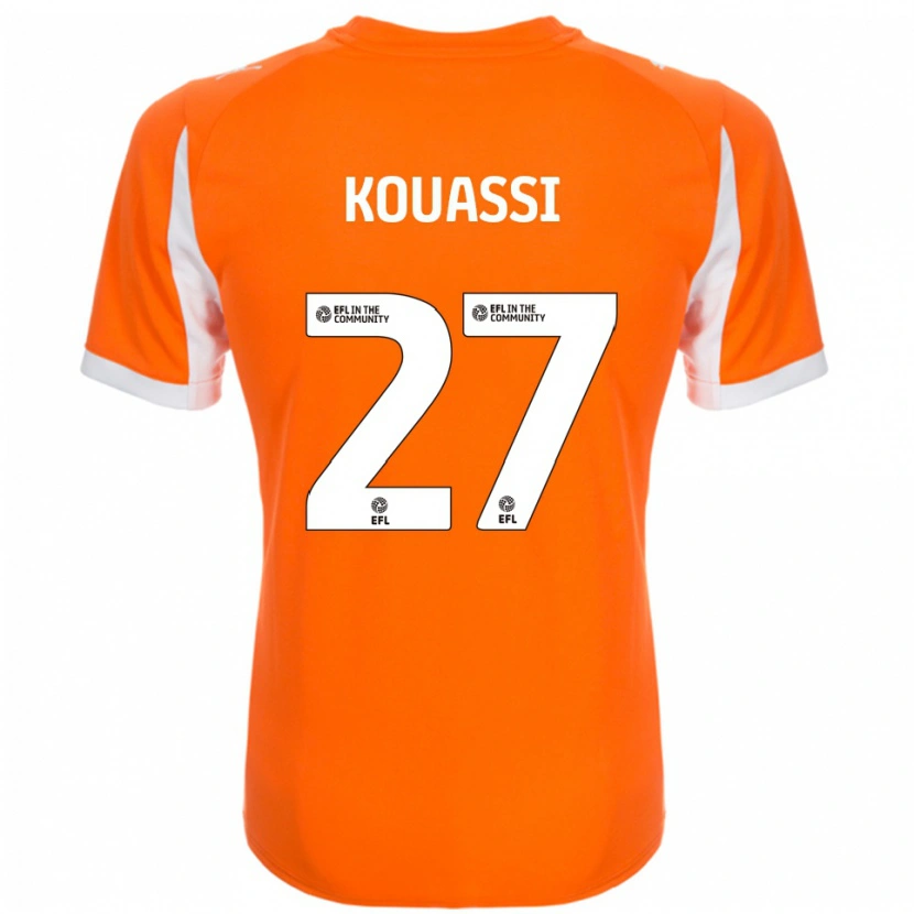 Danxen Donna Maglia Kylian Kouassi #27 Arancione Bianco Kit Gara Home 2025/26 Maglietta