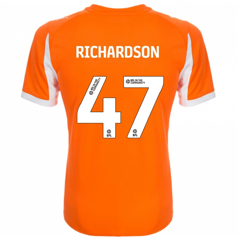 Danxen Donna Maglia Jack Richardson #47 Arancione Bianco Kit Gara Home 2025/26 Maglietta