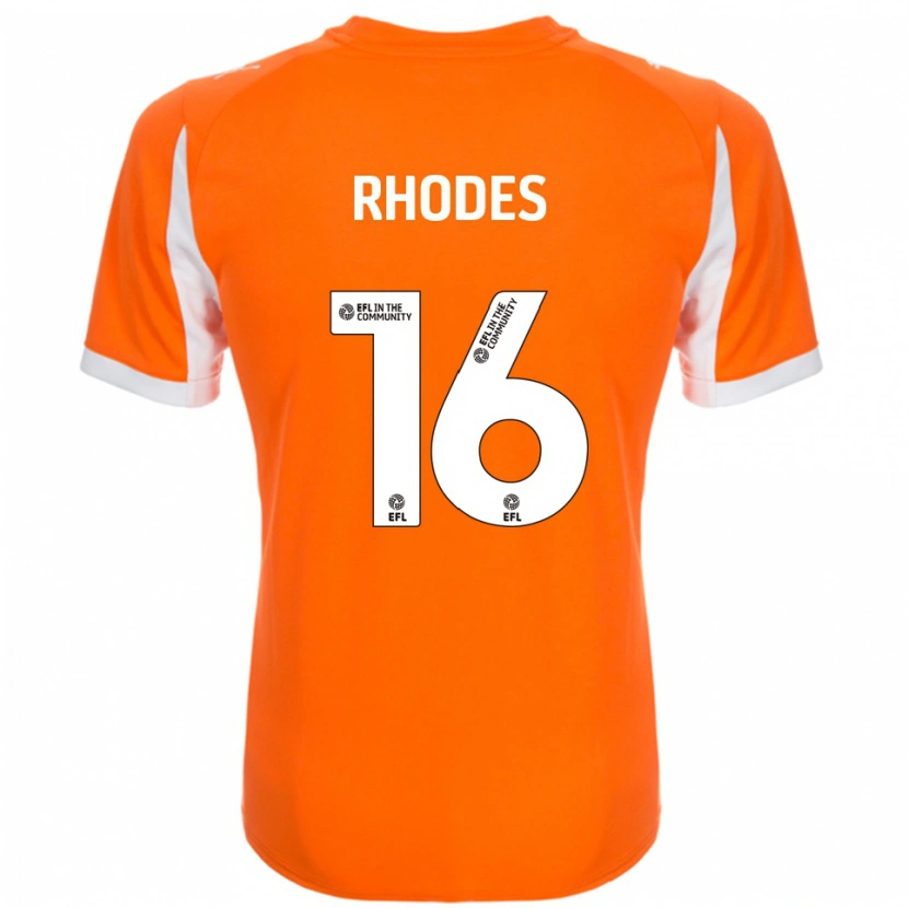 Danxen Donna Maglia Jordan Rhodes #16 Arancione Bianco Kit Gara Home 2025/26 Maglietta