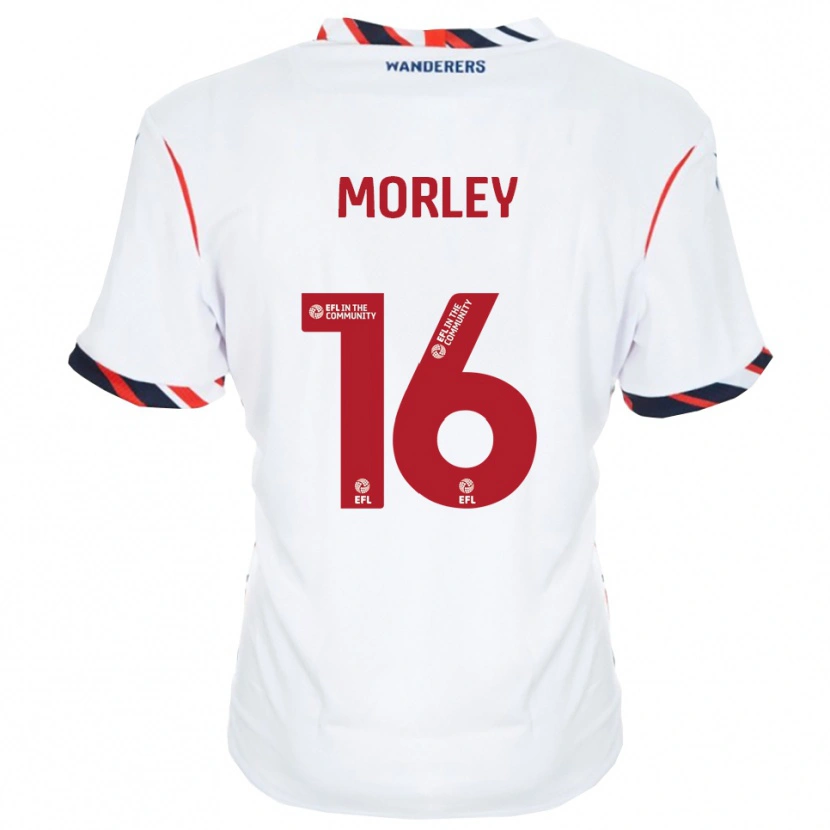 Danxen Donna Maglia Aaron Morley #16 Bianco Rosso Kit Gara Home 2025/26 Maglietta