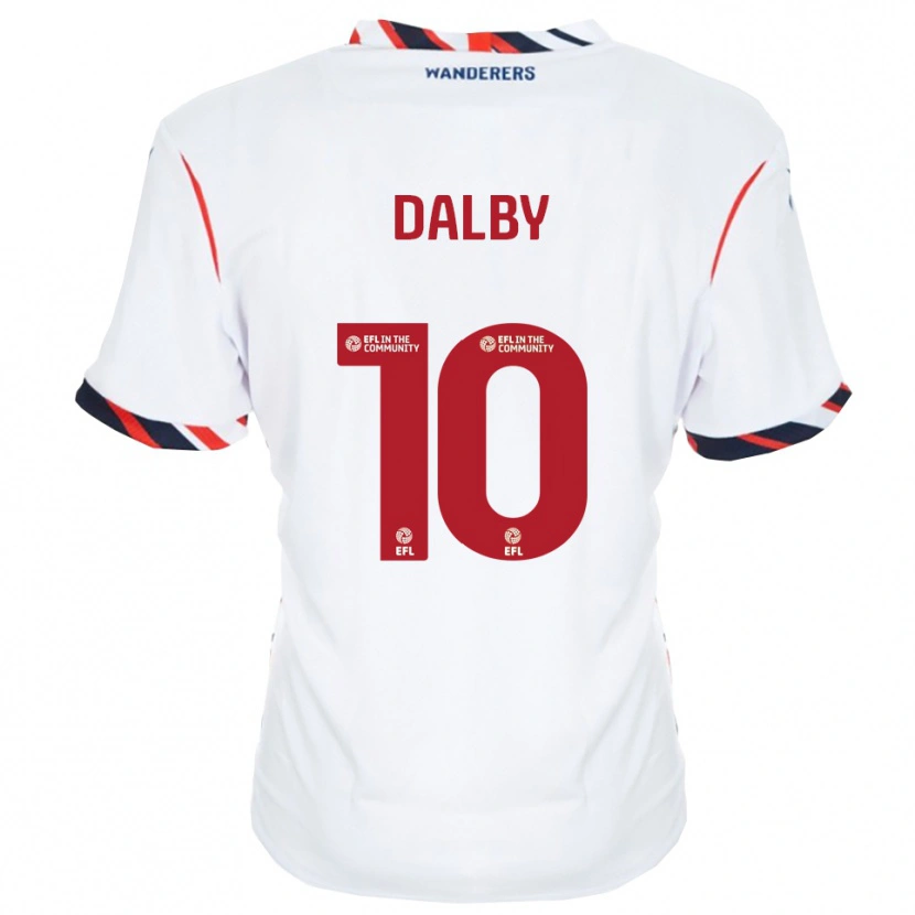 Danxen Donna Maglia Sam Dalby #10 Bianco Rosso Kit Gara Home 2025/26 Maglietta