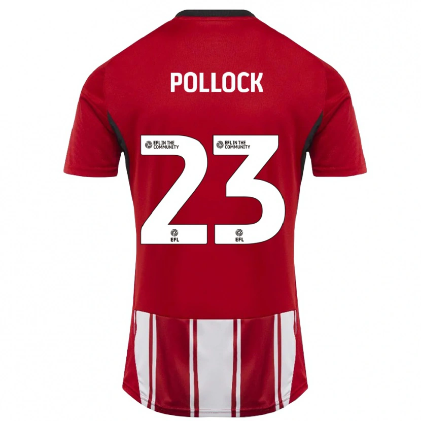 Danxen Donna Maglia Amber Pollock #23 Rosso Bianco Nero Kit Gara Home 2025/26 Maglietta
