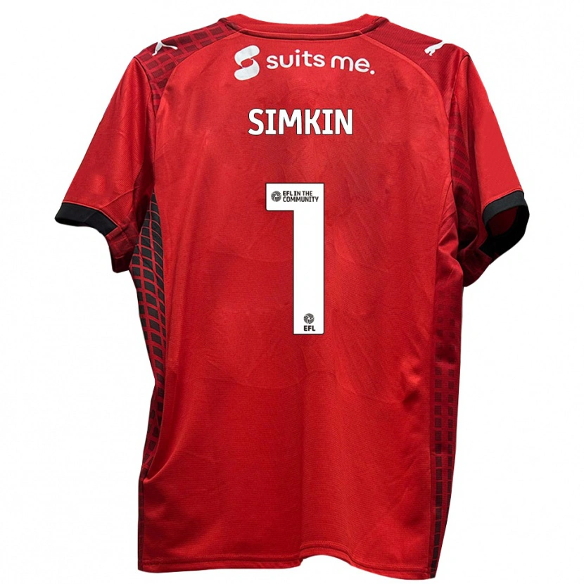 Danxen Donna Maglia Tommy Simkin #1 Rosso Nero Kit Gara Home 2025/26 Maglietta