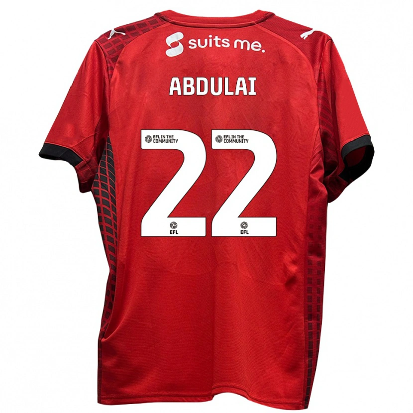 Danxen Donna Maglia Azeem Abdulai #22 Rosso Nero Kit Gara Home 2025/26 Maglietta