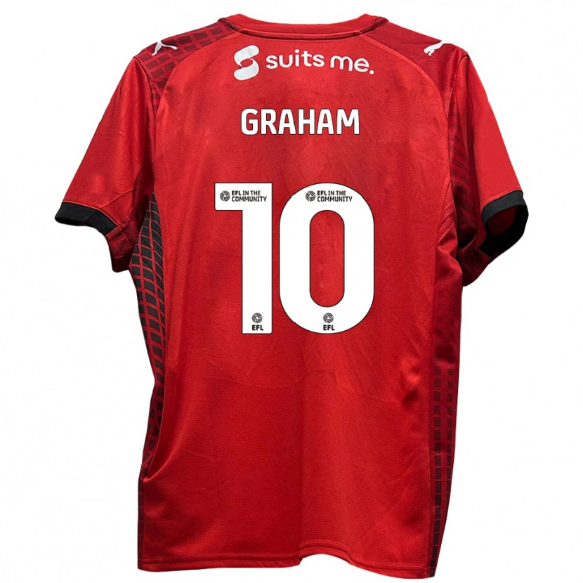Danxen Donna Maglia Jordan Graham #10 Rosso Nero Kit Gara Home 2025/26 Maglietta