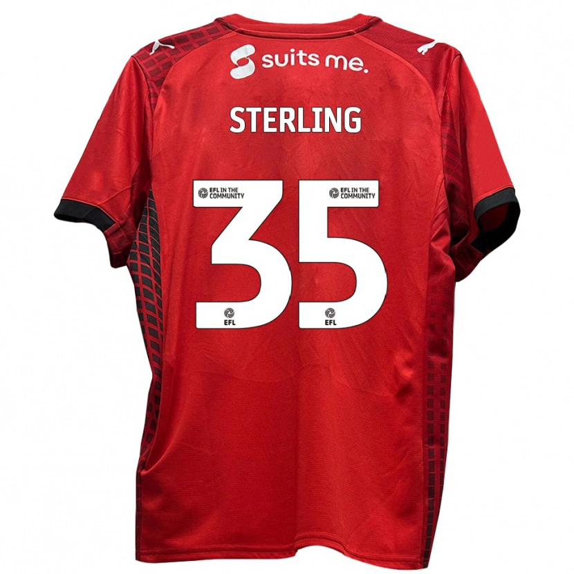 Danxen Donna Maglia Aaron Sterling #35 Rosso Nero Kit Gara Home 2025/26 Maglietta