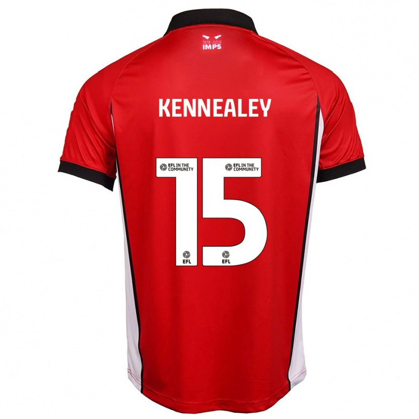 Danxen Donna Maglia Josh Kennealey #15 Rosso Bianco Kit Gara Home 2025/26 Maglietta