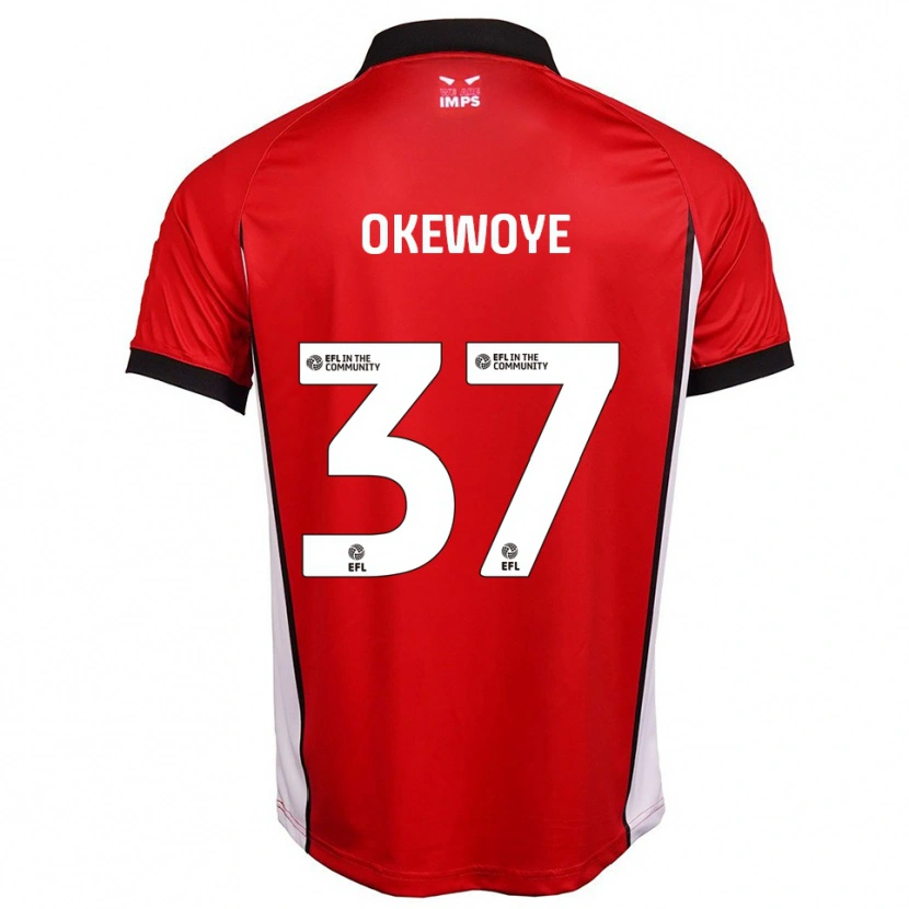 Danxen Donna Maglia Gbolahan Okewoye #37 Rosso Bianco Kit Gara Home 2025/26 Maglietta
