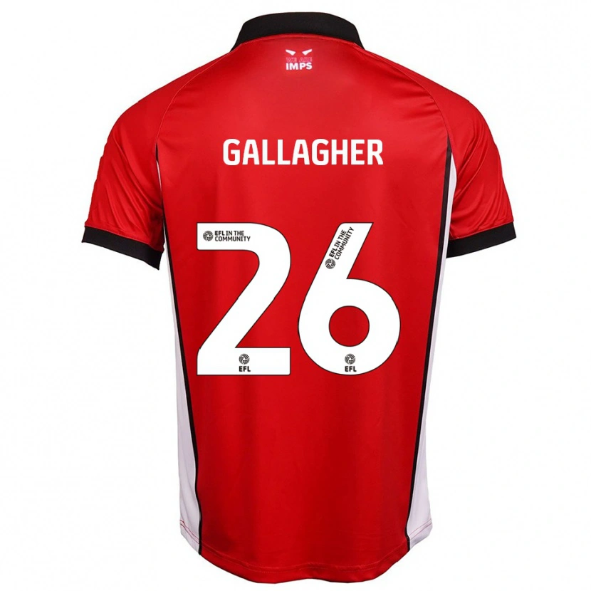Danxen Donna Maglia Oisín Gallagher #26 Rosso Bianco Kit Gara Home 2025/26 Maglietta