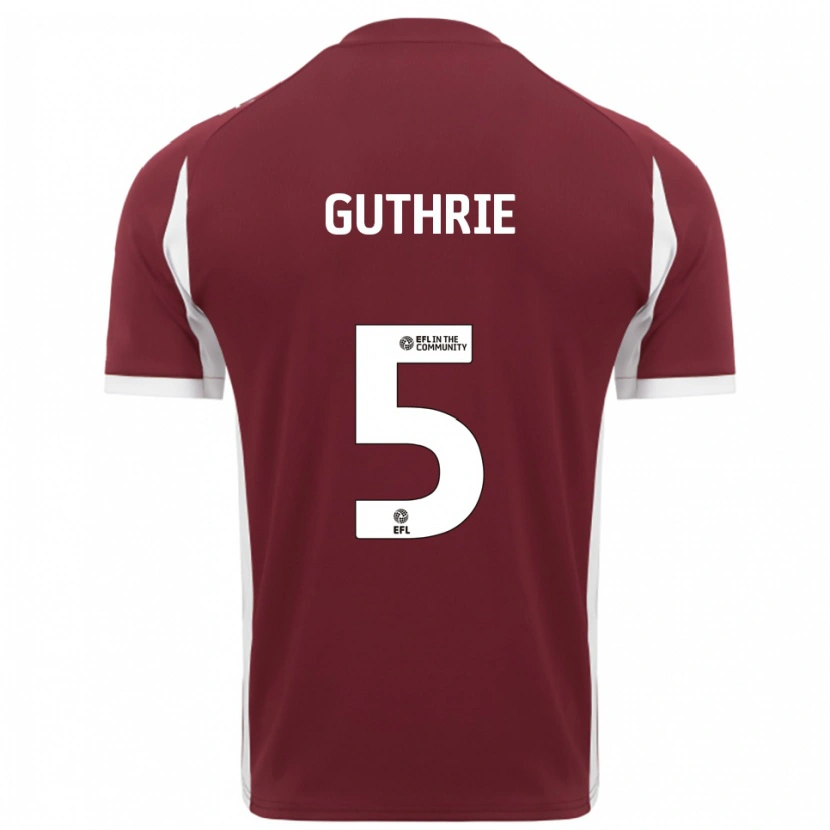 Danxen Donna Maglia Jon Guthrie #5 Bordeaux Bianco Kit Gara Home 2025/26 Maglietta