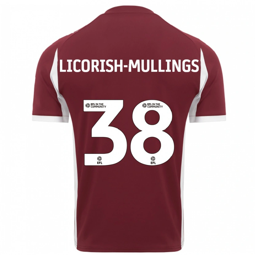 Danxen Donna Maglia Kiantay Licorish-Mullings #38 Bordeaux Bianco Kit Gara Home 2025/26 Maglietta