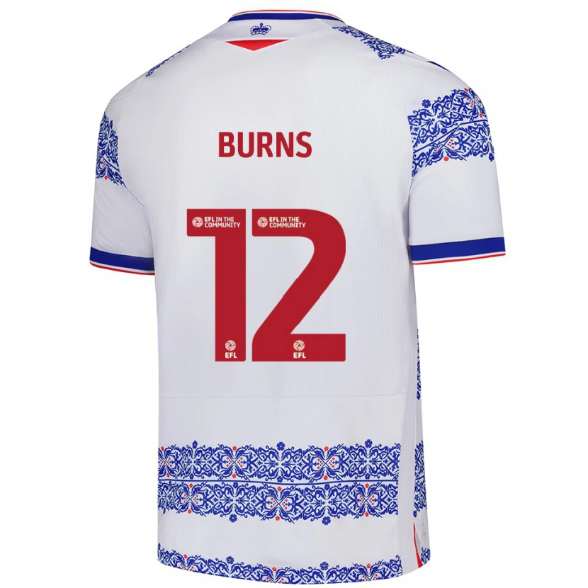 Danxen Donna Maglia Finley Burns #12 Bianco Blu Kit Gara Home 2025/26 Maglietta