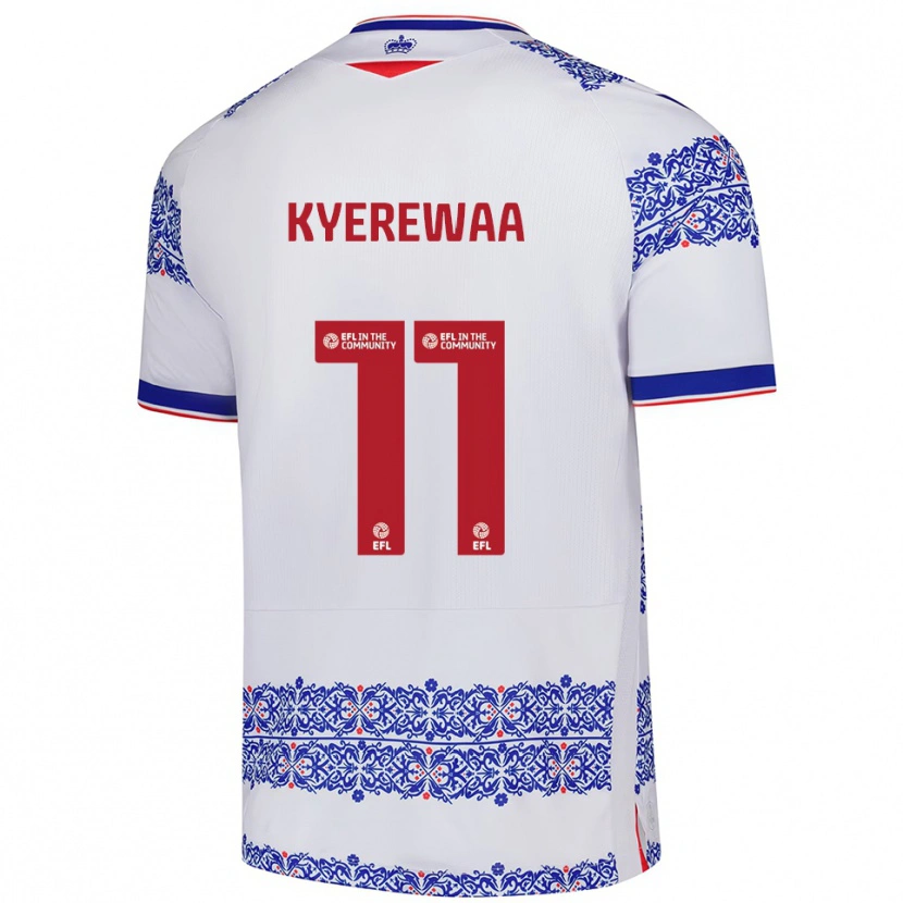 Danxen Donna Maglia Daniel Kyerewaa #11 Bianco Blu Kit Gara Home 2025/26 Maglietta