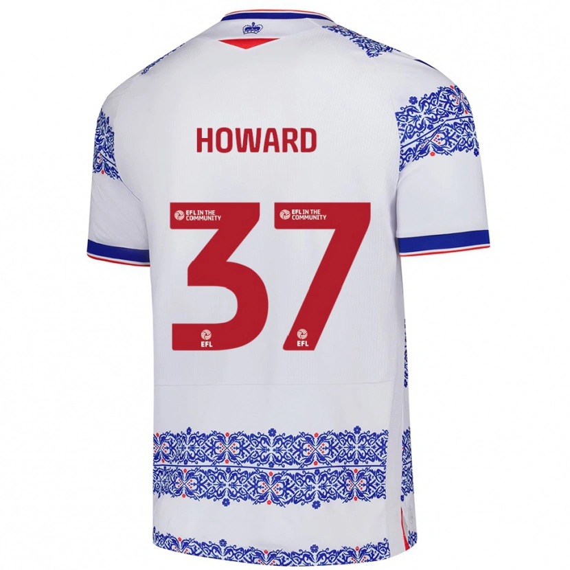 Danxen Donna Maglia Luke Howard #37 Bianco Blu Kit Gara Home 2025/26 Maglietta