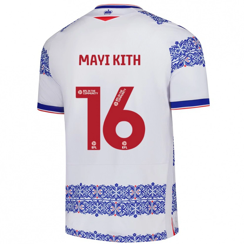 Danxen Donna Maglia Easther Mayi Kith #16 Bianco Blu Kit Gara Home 2025/26 Maglietta