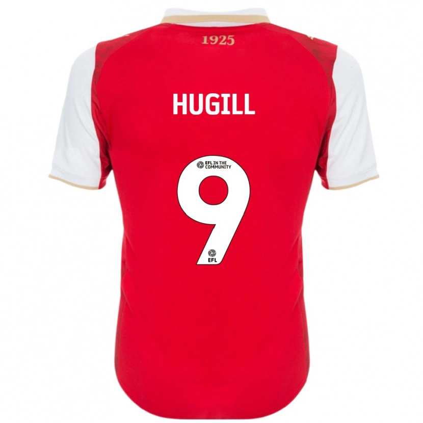 Danxen Donna Maglia Jordan Hugill #9 Rosso Bianco Kit Gara Home 2025/26 Maglietta