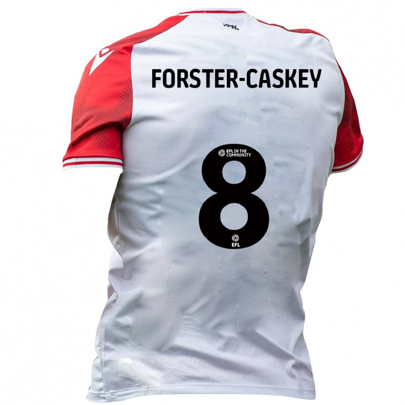 Danxen Donna Maglia Jake Forster-Caskey #8 Bianco Rosso Kit Gara Home 2025/26 Maglietta