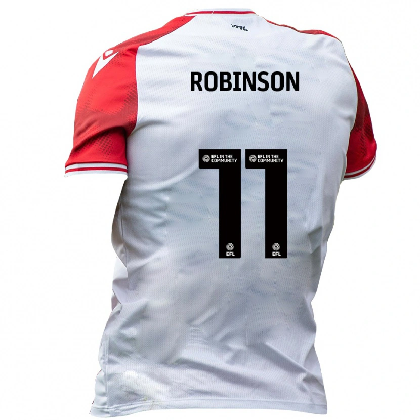 Danxen Donna Maglia Alfie Robinson #11 Bianco Rosso Kit Gara Home 2025/26 Maglietta