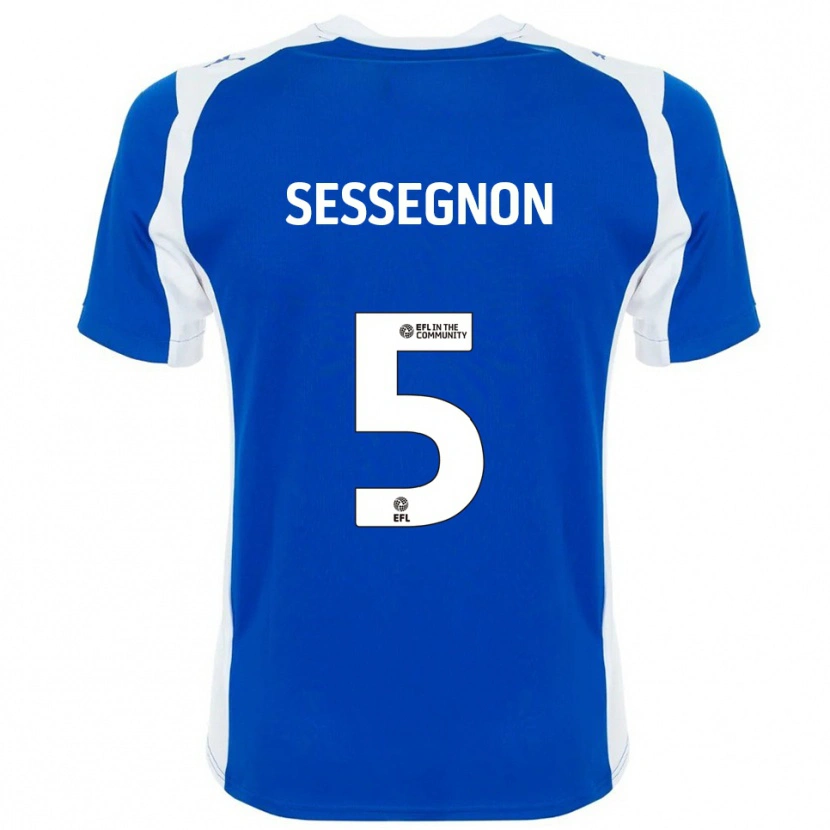 Danxen Donna Maglia Steven Sessegnon #5 Blu Bianco Kit Gara Home 2025/26 Maglietta