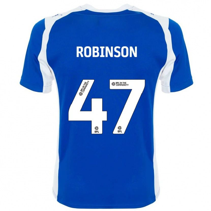 Danxen Donna Maglia Josh Robinson #47 Blu Bianco Kit Gara Home 2025/26 Maglietta